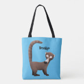 Funny neugierig coatimundi Cartoon Illustration Tasche (Rückseite)