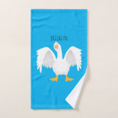 Funny neugierig Hausgans Cartoon Illustration Badhandtuch Set (Handtuch)