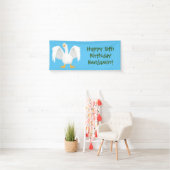 Funny neugierig Hausgans Cartoon Illustration Banner (Insitu)