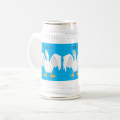 Funny neugierig Hausgans Cartoon Illustration Bierglas (Vorderseite Links)