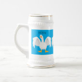 Funny neugierig Hausgans Cartoon Illustration Bierglas (Links)