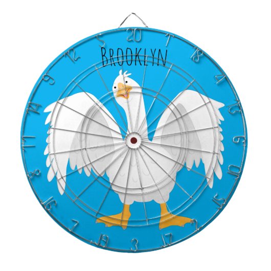 Funny neugierig Hausgans Cartoon Illustration Dartscheibe (vorne)