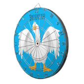 Funny neugierig Hausgans Cartoon Illustration Dartscheibe (Vorderseite rechts)