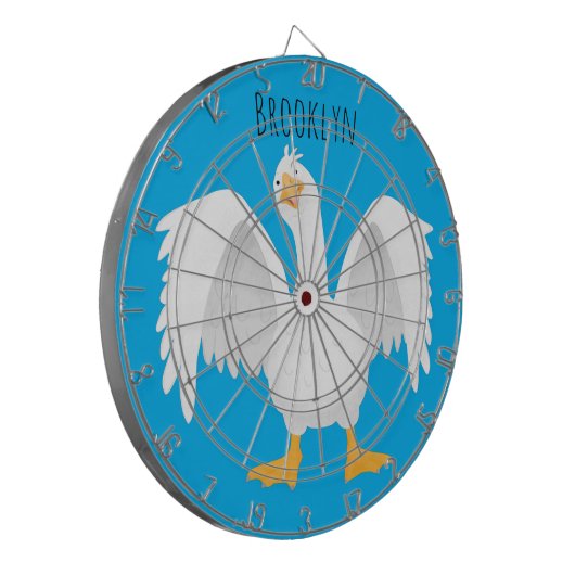 Funny neugierig Hausgans Cartoon Illustration Dartscheibe (Vorderseite Links)