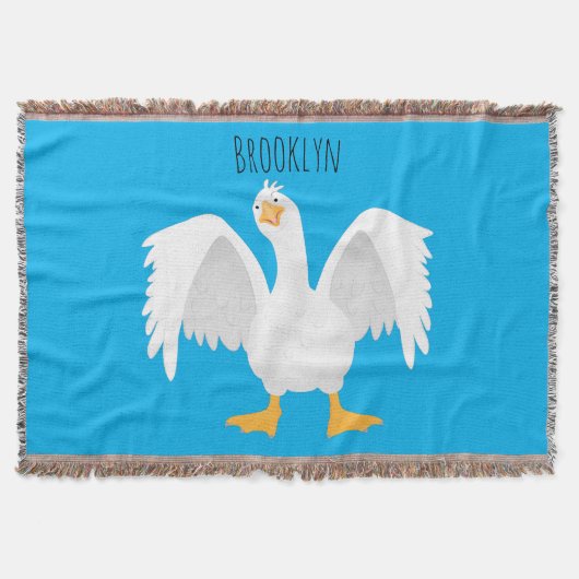 Funny neugierig Hausgans Cartoon Illustration Decke (Vorderseite)