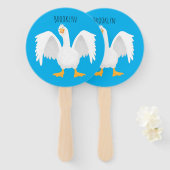 Funny neugierig Hausgans Cartoon Illustration Fächer (Vorne und Hinten)