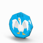 Funny neugierig Hausgans Cartoon Illustration Fotoblock (Rechts)