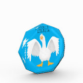 Funny neugierig Hausgans Cartoon Illustration Fotoblock (Links)