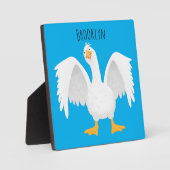 Funny neugierig Hausgans Cartoon Illustration Fotoplatte (Vorderseite)