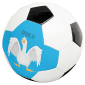 Funny neugierig Hausgans Cartoon Illustration Fußball (Dreiviertel)