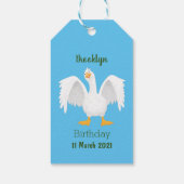 Funny neugierig Hausgans Cartoon Illustration Geschenkanhänger (Rückseite)