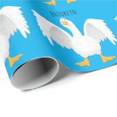 Funny neugierig Hausgans Cartoon Illustration Geschenkpapier (Rolleneckpunkt)