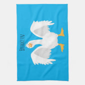 Funny neugierig Hausgans Cartoon Illustration Geschirrtuch (Vertikal)