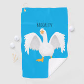 Funny neugierig Hausgans Cartoon Illustration Golfhandtuch (Insitu)