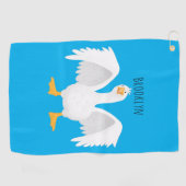 Funny neugierig Hausgans Cartoon Illustration Golfhandtuch (Horizontal)