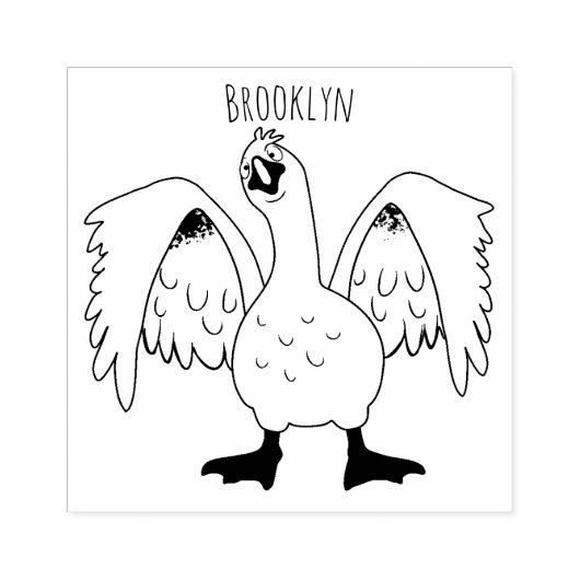 Funny neugierig Hausgans Cartoon Illustration Gummistempel (Prägung)