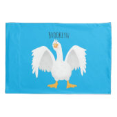 Funny neugierig Hausgans Cartoon Illustration Kissenbezug (Rückseite)