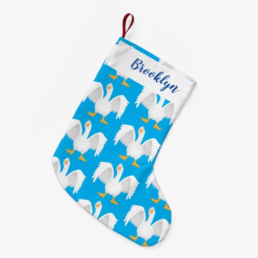 Funny neugierig Hausgans Cartoon Illustration Kleiner Weihnachtsstrumpf (Vorderansicht (hängend))