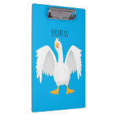 Funny neugierig Hausgans Cartoon Illustration Klemmbrett (Rechts)