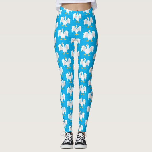 Funny neugierig Hausgans Cartoon Illustration Leggings (Vorderseite)