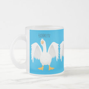 Funny neugierig Hausgans Cartoon Illustration Mattglastasse