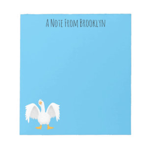 Funny neugierig Hausgans Cartoon Illustration Notizblock