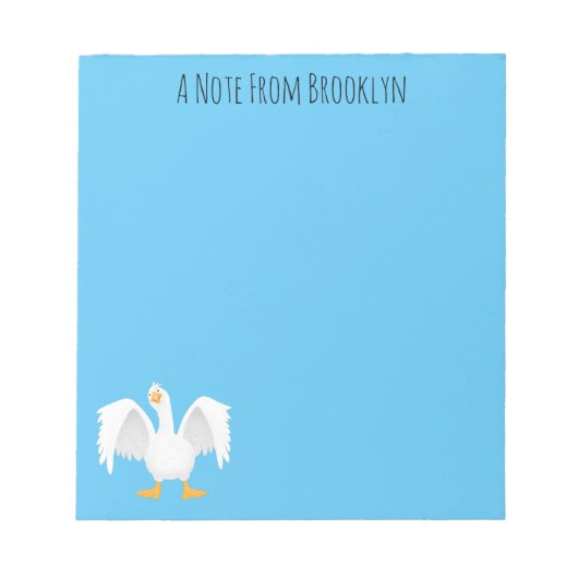 Funny neugierig Hausgans Cartoon Illustration Notizblock (Vorderseite)