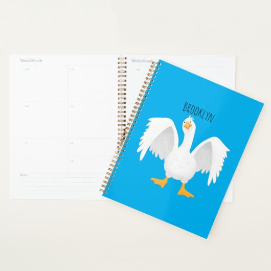 Funny neugierig Hausgans Cartoon Illustration Planer (Anzeige)