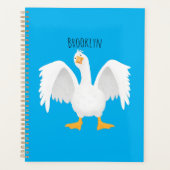 Funny neugierig Hausgans Cartoon Illustration Planer (Vorderseite)