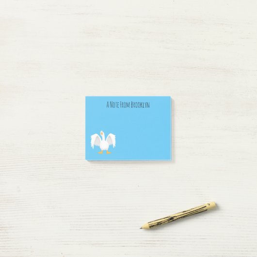 Funny neugierig Hausgans Cartoon Illustration Post-it Klebezettel (Auf Schreibtisch)