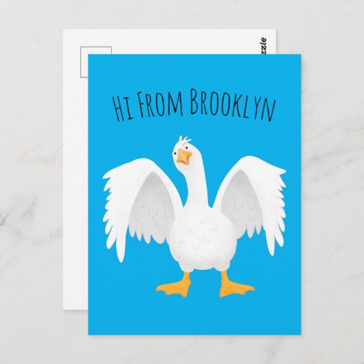 Funny neugierig Hausgans Cartoon Illustration Postkarte (Vorne/Hinten)