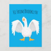 Funny neugierig Hausgans Cartoon Illustration Postkarte (Vorderseite)