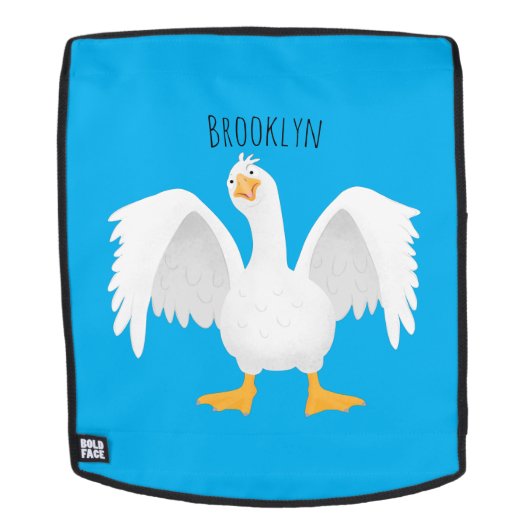 Funny neugierig Hausgans Cartoon Illustration Rucksack (Abnehmbare Front)