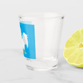 Funny neugierig Hausgans Cartoon Illustration Schnapsglas (Rechts)