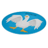 Funny neugierig Hausgans Cartoon Illustration Schneidebrett (Ecke)