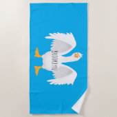 Funny neugierig Hausgans Cartoon Illustration Strandtuch (Vorderseite)