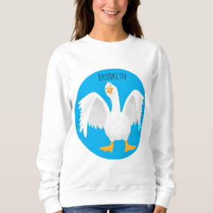 Funny neugierig Hausgans Cartoon Illustration Sweatshirt