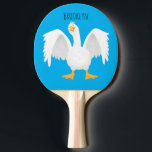 Funny neugierig Hausgans Cartoon Illustration Tischtennis Schläger<br><div class="desc">Diese seltsame Gans ist auf der Strecke! Gezeichnet in lustigen Cartoon Illustrationsstil.</div>