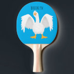 Funny neugierig Hausgans Cartoon Illustration Tischtennis Schläger<br><div class="desc">Diese seltsame Gans ist auf der Strecke! Gezeichnet in lustigen Cartoon Illustrationsstil.</div>