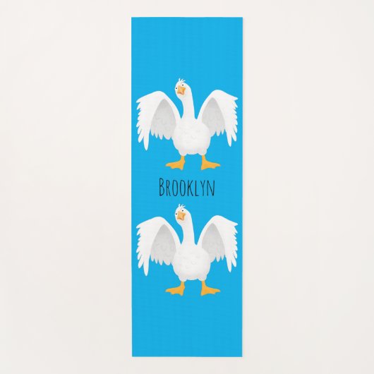 Funny neugierig Hausgans Cartoon Illustration Yogamatte (Vorderseite)