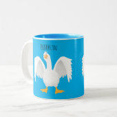 Funny neugierig Hausgans Cartoon Illustration Zweifarbige Tasse (Vorderseite Links)