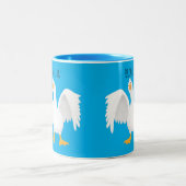 Funny neugierig Hausgans Cartoon Illustration Zweifarbige Tasse (Mittel)