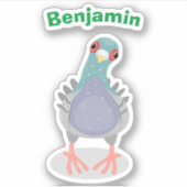 Funny neugierig Taube Cartoon Illustration Aufkleber (Vorderseite)