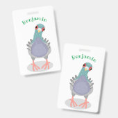 Funny neugierig Taube Cartoon Illustration Ausweis (Vorder- & Rückseite)