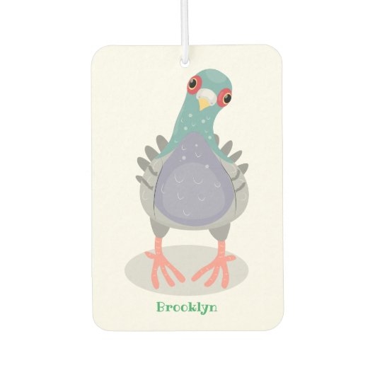 Funny neugierig Taube Cartoon Illustration Autolufterfrischer (Vorderseite)