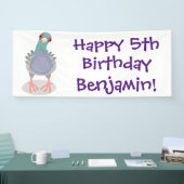 Funny neugierig Taube Cartoon Illustration Banner (Messe)