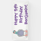 Funny neugierig Taube Cartoon Illustration Banner (Vertikal)