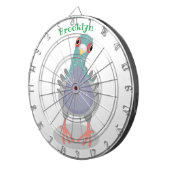 Funny neugierig Taube Cartoon Illustration Dartscheibe (Vorderseite rechts)