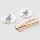 Funny neugierig Taube Cartoon Illustration Fächer (Non-assembled)