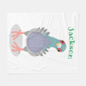 Funny neugierig Taube Cartoon Illustration Fleecedecke (Vorderseite (Horizontal))